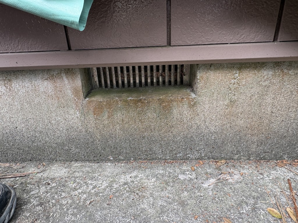 通気口に泡が出てくる前の状態